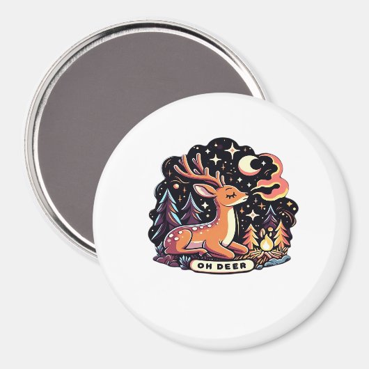 Oh Deer Contemporary Graphic Vibe  Magneet (Voorkant / Achterkant)