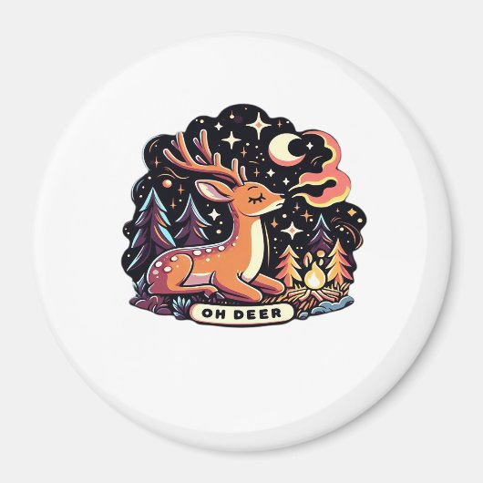 Oh Deer Contemporary Graphic Vibe  Magneet (Voorkant)