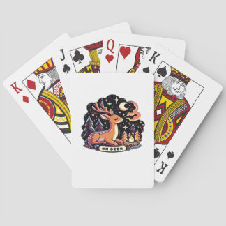 Oh Deer Contemporary Graphic Vibe Pokerkaarten