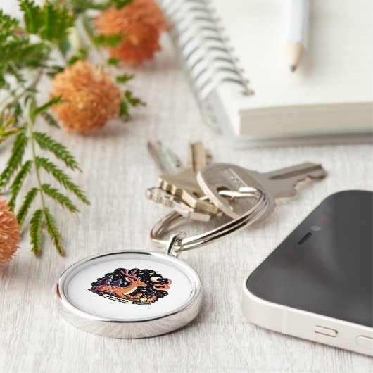 Oh Deer Contemporary Graphic Vibe  Sleutelhanger (Zijkant)