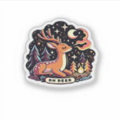 Oh Deer Contemporary Graphic Vibe  Sticker (Voorkant)