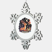 Oh Deer Contemporary Graphic Vibe  Tin Sneeuwvlok Ornament (Rechts)