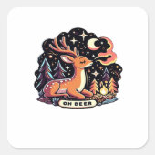 Oh Deer Contemporary Graphic Vibe  Vierkante Sticker (Voorkant)