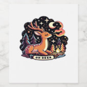 Oh Deer Contemporary Graphic Vibe  Wijn Etiket (Enkel label)