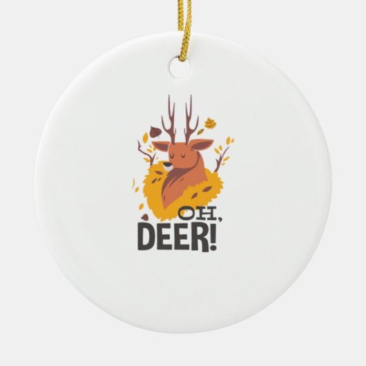 Oh Deer Contemporary Minimal Look Keramisch Ornament (Voorkant)
