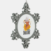 Oh Deer Contemporary Minimal Look Tin Sneeuwvlok Ornament (Links)