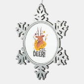 Oh Deer Contemporary Minimal Look Tin Sneeuwvlok Ornament (Rechts)