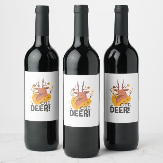 Oh Deer Contemporary Minimal Look Wijn Etiket (Flessen)