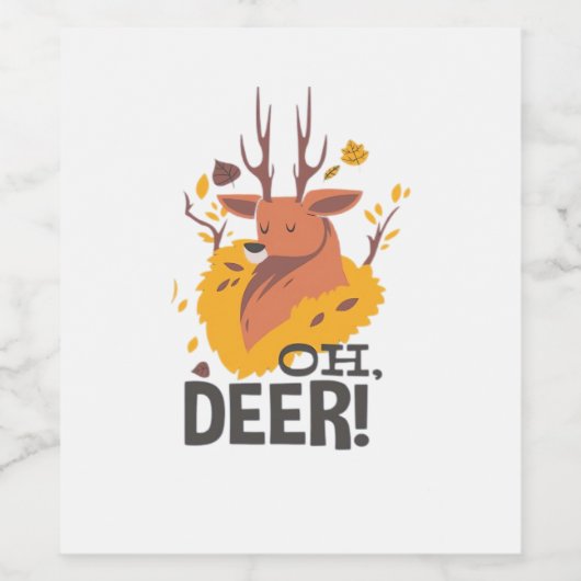 Oh Deer Contemporary Minimal Look Wijn Etiket (Enkel label)