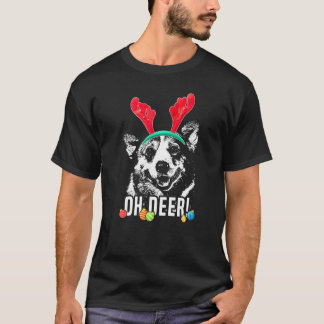 Oh Deer Corgi Xmas Premium T-shirt