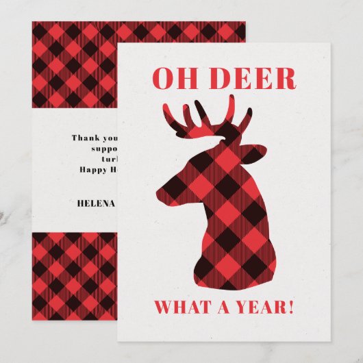 Oh Deer Covid 2021 Business Feestdagenkaart (Voorkant / Achterkant)