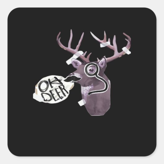 Oh Deer Creative Signature Design Vierkante Sticker (Voorkant)