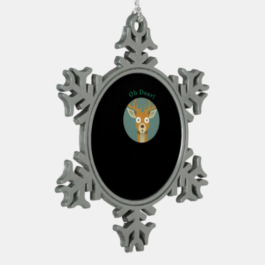 Oh Deer Creative Style Tin Sneeuwvlok Ornament (Links)