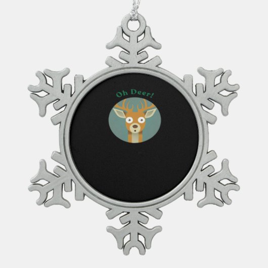 Oh Deer Creative Style Tin Sneeuwvlok Ornament (Voorkant)