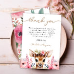 Oh Deer Cute Baby Shower Thank You Card Kaart<br><div class="desc">Oh Deer Cute Baby Shower Thank You Card</div>