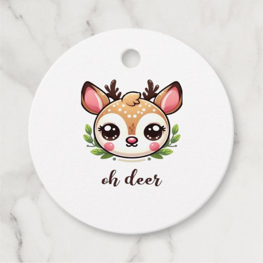 Oh Deer Cute Deer Minimal Design Bedankjes Labels (Voorkant)