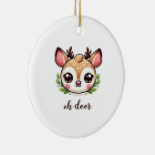 Oh Deer Cute Deer Minimal Design Keramisch Ornament (Rechts)