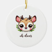 Oh Deer Cute Deer Minimal Design Keramisch Ornament (Voorkant)