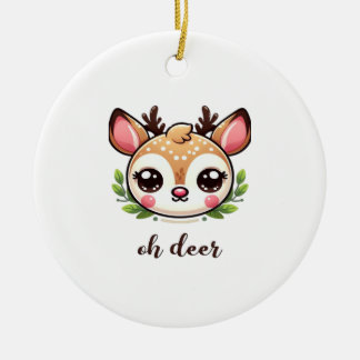 Oh Deer Cute Deer Minimal Design Keramisch Ornament