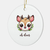 Oh Deer Cute Deer Minimal Design Keramisch Ornament (Links)