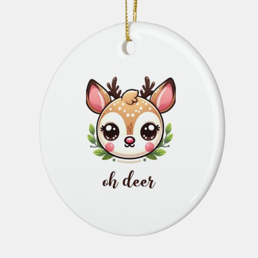Oh Deer Cute Deer Minimal Design Keramisch Ornament (Links)