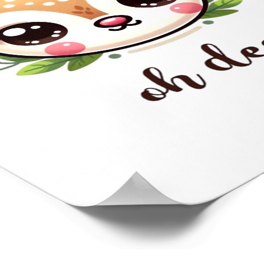 Oh Deer Cute Deer Minimal Design  Poster (Hoek)