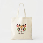 Oh Deer Cute Deer Minimal Design Tote Bag (Voorkant)