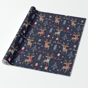 Oh Deer Cute kerstwrapping Paper Cadeaupapier