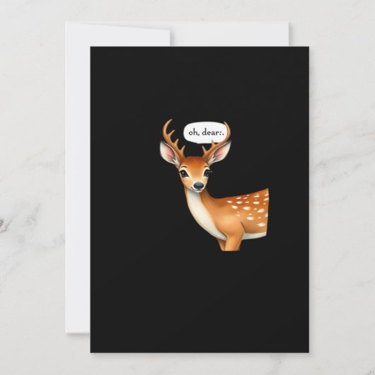 Oh Deer Cute Punny Deer Saying Whimsical Quote Feestdagenkaart (Voorkant)