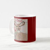 Oh Deer! Deep red Koffiemok (Voorkant links)