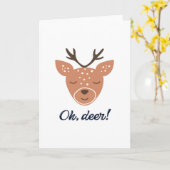 Oh Deer Deer Love Save The DeeFolded Greeting Card Kaart (Gele Bloem)