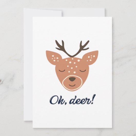 Oh Deer Deer Love Save The Deer CFlat Holiday Card Feestdagenkaart (Voorkant)
