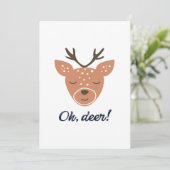 Oh Deer Deer Love Save The Deer CFlat Holiday Card Feestdagenkaart (Staand voorkant)