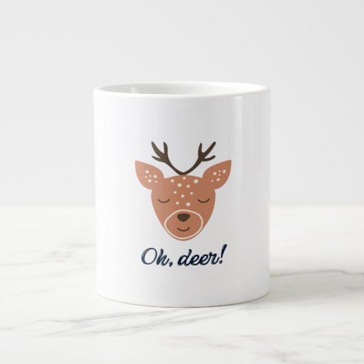 Oh Deer Deer Love Save The Deer Creative Design  Grote Koffiekop (Voorkant)