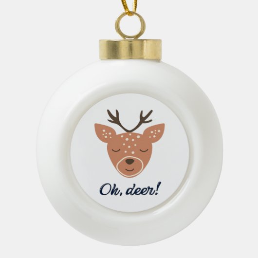 Oh Deer Deer Love Save The Deer Creative Design  Keramische Bal Ornament (Voorkant)