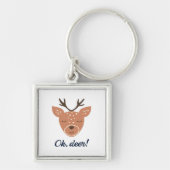 Oh Deer Deer Love Save The Deer Creative Design Sleutelhanger (Voorkant)