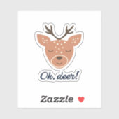 Oh Deer Deer Love Save The Deer Creative Design  Sticker (Vel)