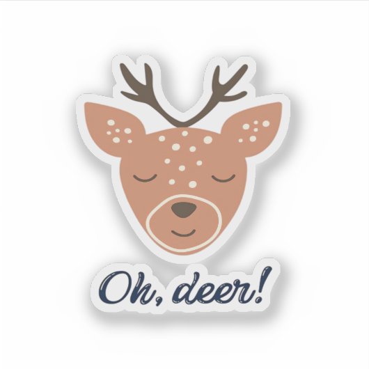Oh Deer Deer Love Save The Deer Creative Design  Sticker (Voorkant)