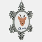 Oh Deer Deer Love Save The Deer Creative Design Tin Sneeuwvlok Ornament (Links)