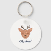 Oh Deer Deer Love Save The Deer Creative DKeychain Sleutelhanger (Voorkant)