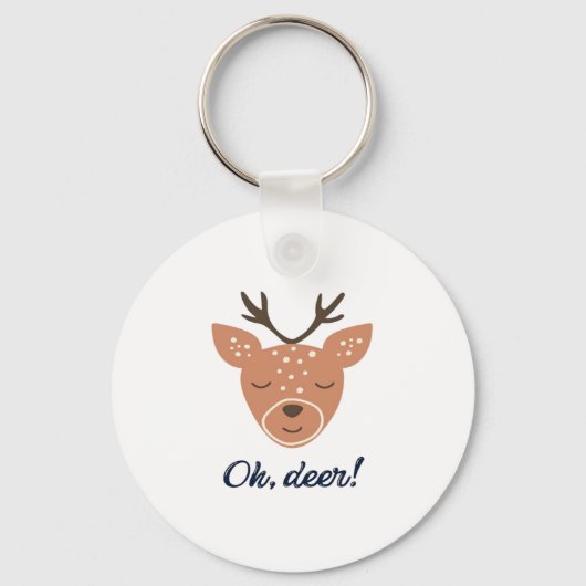 Oh Deer Deer Love Save The Deer Creative DKeychain Sleutelhanger (Voorkant)
