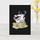 Oh Deer Drunk Reindeer CelebraFolded Greeting Card Kaart (Gele Bloem)
