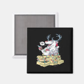 Oh Deer Drunk Reindeer Celebrating Christmas Festi Magneet (Voorkant / Achterkant)