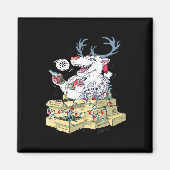 Oh Deer Drunk Reindeer Celebrating Christmas Festi Magneet (Voorkant)