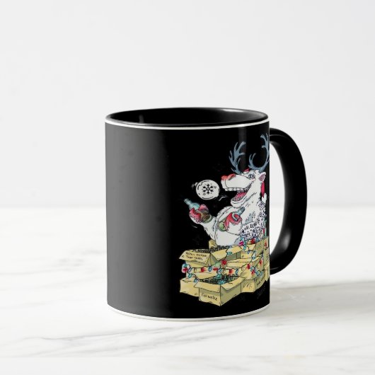 Oh Deer Drunk Reindeer Celebrating Christmas Festi Mok (Voorkant rechts)