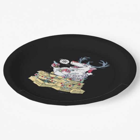 Oh Deer Drunk Reindeer Celebrating Christmas Festi Papieren Bordje (Gekanteld)