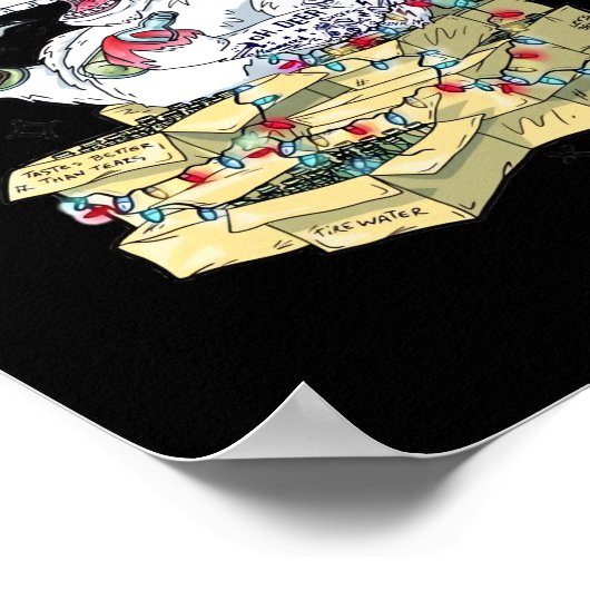 Oh Deer Drunk Reindeer Celebrating Christmas Festi Poster (Hoek)