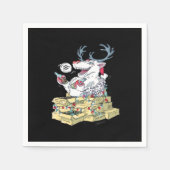 Oh Deer Drunk Reindeer Celebrating Christmas Festi Servet (Voorkant)