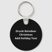 Oh Deer Drunk Reindeer Celebrating ChristmKeychain Sleutelhanger (Achterkant)