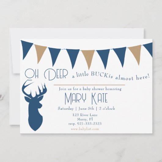 Oh Deer een beetje Buck baby shower Kaart (Voorkant)